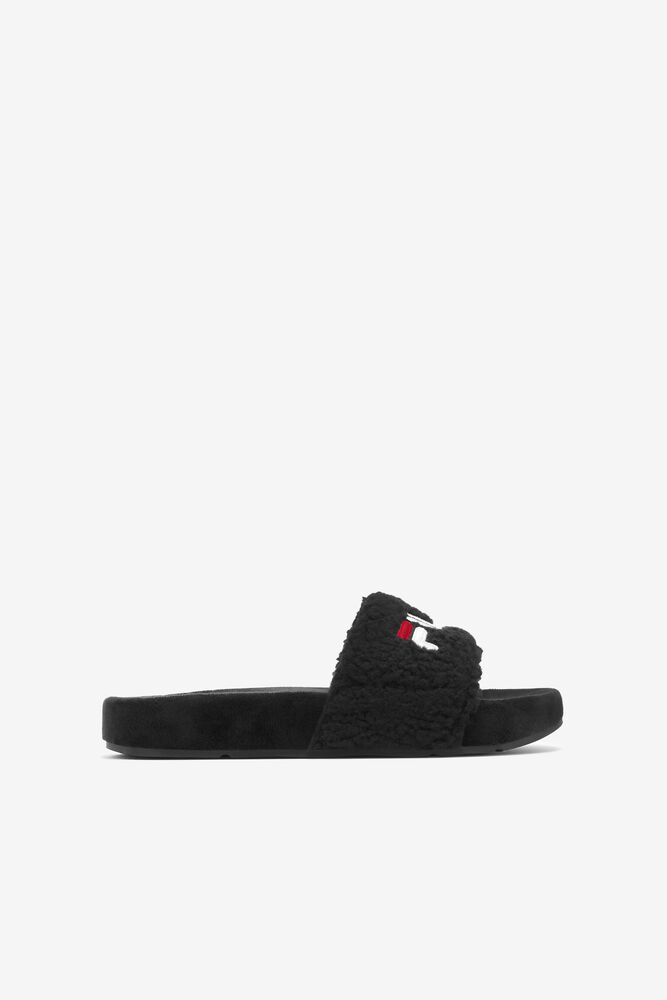 Fila Sandals Kids Black - Fuzzy Drifter - Philippines 5318907-HR